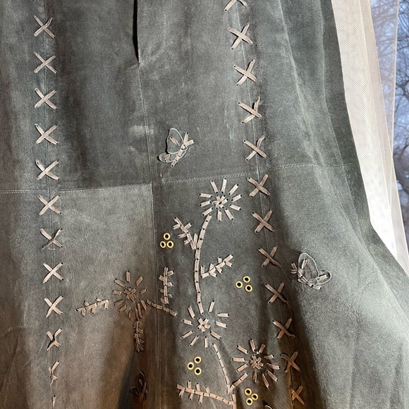 For Joseph suede black skirt with extra design with leather, studs size 12 - Picture 3 of 15